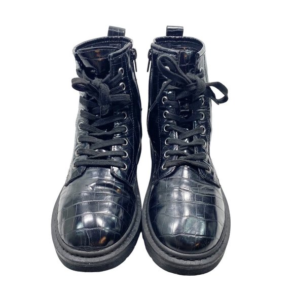 Steve Madden Black Vegan Flann Combat Boots 7 - Picture 10 of 11